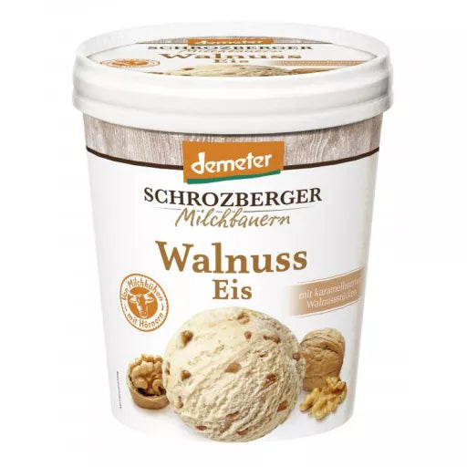 Biodynamisk Flødeis Valnød - 500ML - Schrozberger