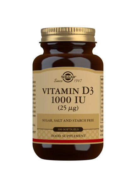 Vitamin D3 1000IU - 100 Softgels - Solgar