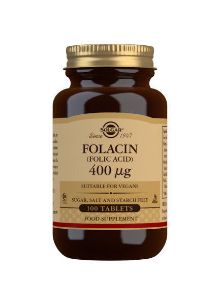 Folacin Folsyre B9 400μg - 100 Tabletter - Solgar