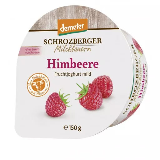 Biodynamisk Joghurt Hindbær 3,5% - 150ML - Schrozberger