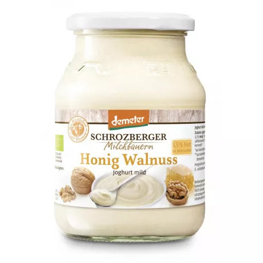 Biodynamisk Yoghurt Honning & Valnødder 3,5% - 500ML - Schrozberger