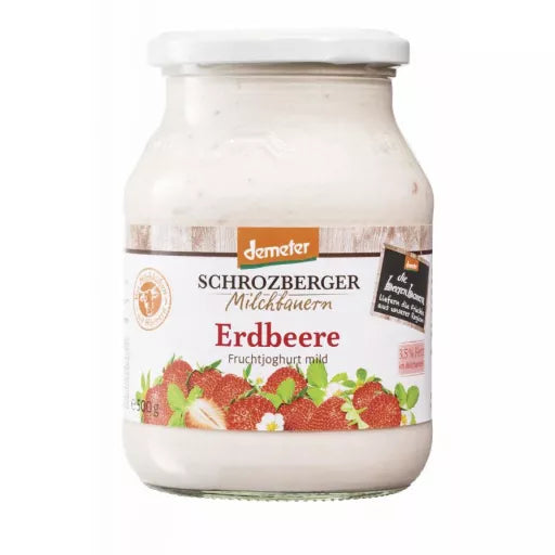 Biodynamisk Yoghurt Jordbær 3,5% - 500ML - Schrozberger