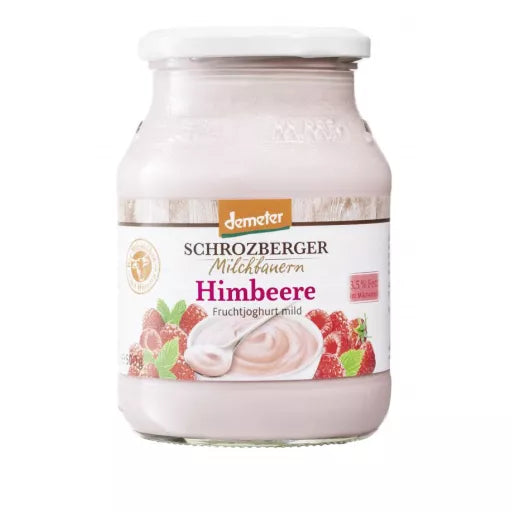 Biodynamisk Yoghurt Hindbær 3,5% - 500ML - Schrozberger