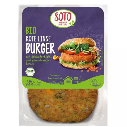 Økologisk Rød Linse Burger - 160G - Soto