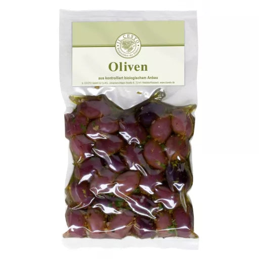 Økologiske Marinerede Kalamata Oliven - 190G - Il Cesto