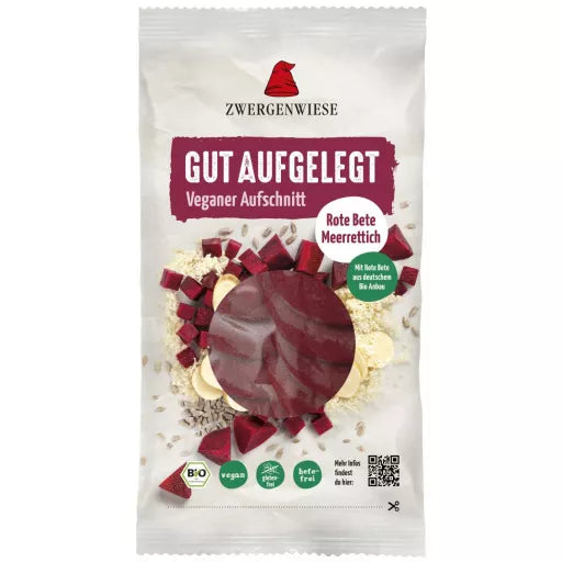 Økologisk Vegansk Pålæg Rødbede & Peberrod - 100G - Zwergenwiese Streich