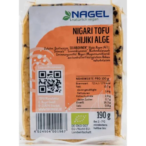 Økologisk Hijiki Alge Tofu - 190G - Tofumanufaktur Christian Nagel