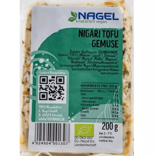 Økologisk Grøntsags Tofu - 200G - Tofumanufaktur Christian Nagel