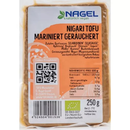 Økologisk Marineret & Røget Tofu - 250G - Tofumanufaktur Christian Nagel