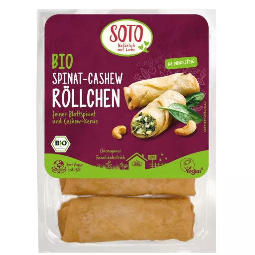 Økologiske Spinat & Cashew Rolls - 200G - Soto