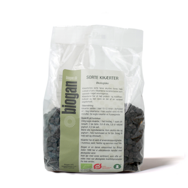Økologiske Sorte Kikærter - 500G - Biogan