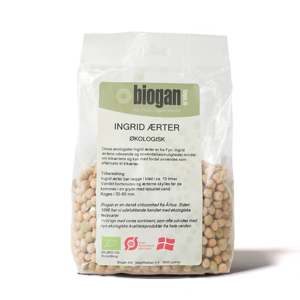 Økologiske Danske Ingrid Ærter - 500G - Biogan