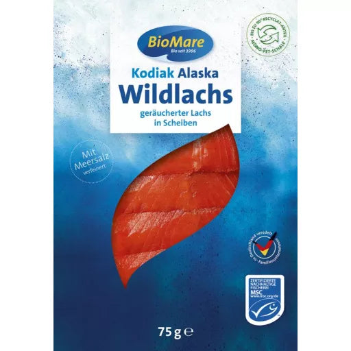 Økologisk Røget Sockeye Laks - 75G - BioMare Wechsler's Feinfisch