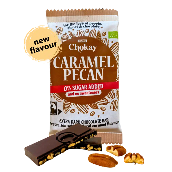 Økologisk Chokolade Amazing Extra Dark Caramel Pecan 65% - 70G - Chokay