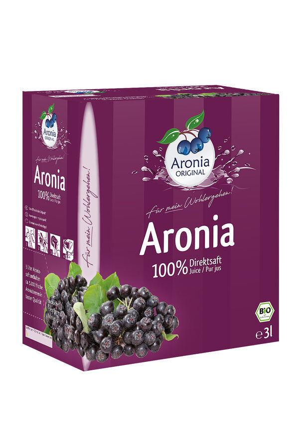 Økologisk Ren Aroniasaft - 3L - Aronia Original Naturprodukte