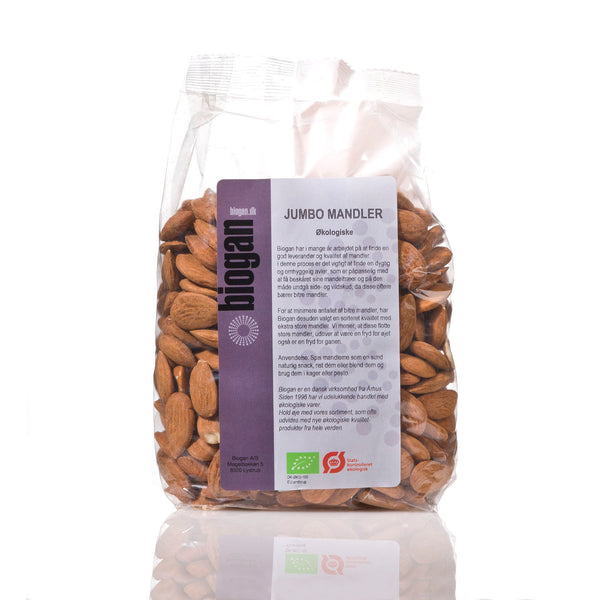 Økologiske Jumbo Mandler - 500G - Biogan