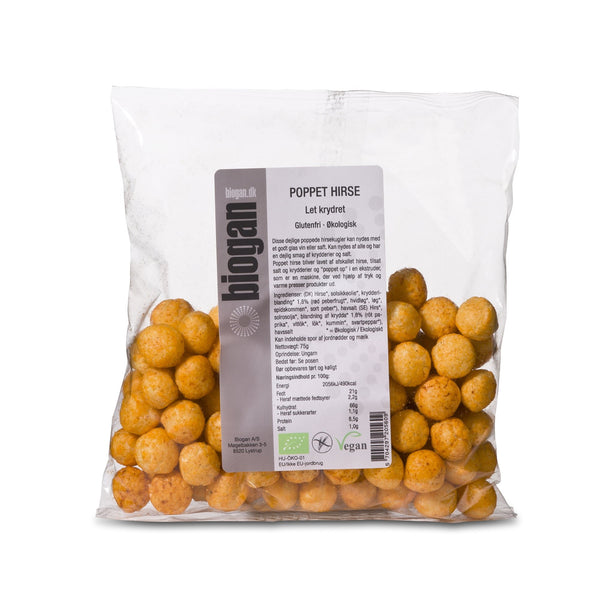 Økologisk Glutenfri Hirse Pops Paprika - 75G - Biogan