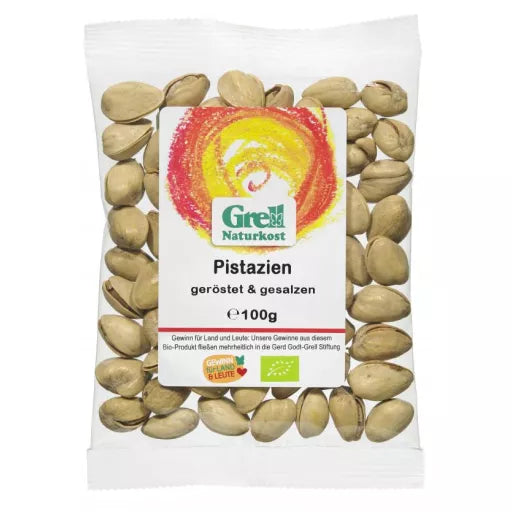 Økologiske Ristede & Salte Pistacienødder - 100G - Grell Naturkost
