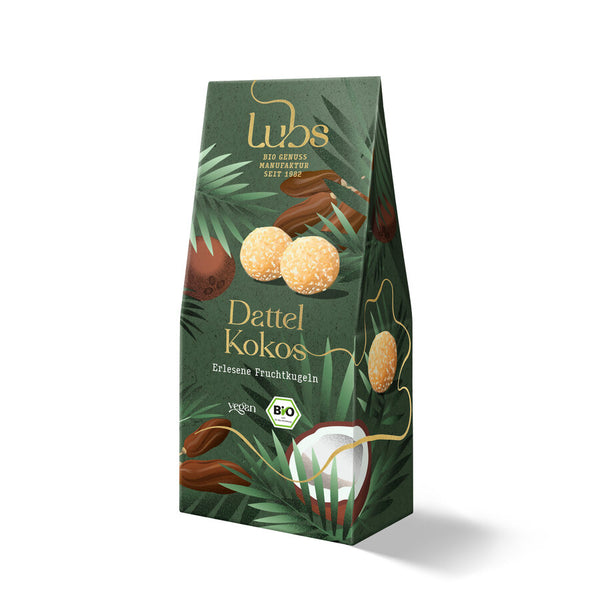 Økologisk Dadel-Kokos Konfekt - 100G - Lubs