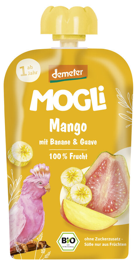 Biodynamisk Børne Sqeezee Mango, Banan & Guave - 100G - Mogli
