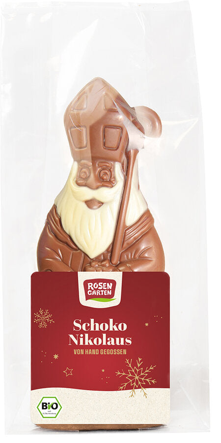 Økologisk Mælke Chokolade Julemand Bispehue - 60G - Rosengarten Naturkost