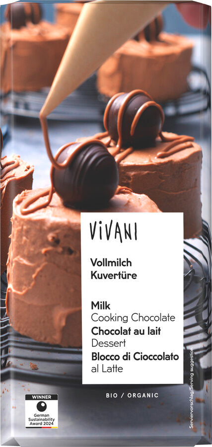 Økologisk Kouverture Overtræks Mælkechokolade  - 150G - Vivani