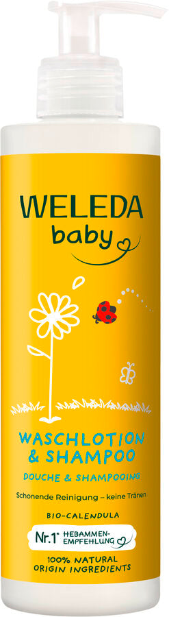 Calendula Baby Body Wash & Shampoo - 400ML - Weleda