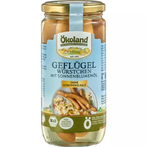 Økologiske Kalkun- og kyllingepølser - Langtidsholdbar - 380G - Ökoland