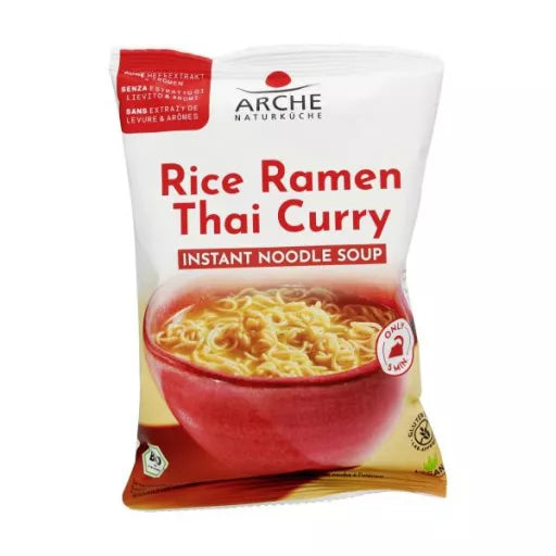 Økologisk Rice Ramen Thai Curry Instant Nuddel Suppe - 72G - Arche
