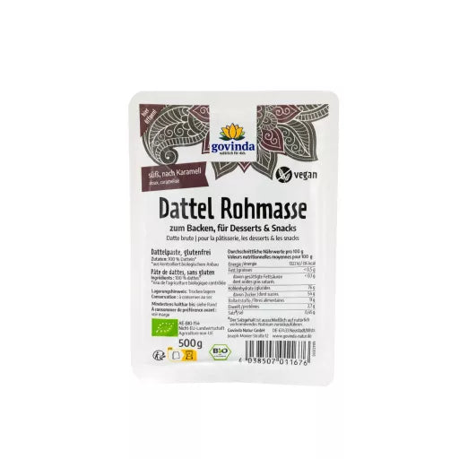 Økologisk Daddelmasse - 500G - Govinda