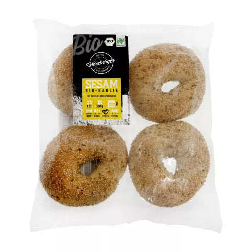 Økologiske Sesam Bagels - 380G - Herzberger Bäckerei
