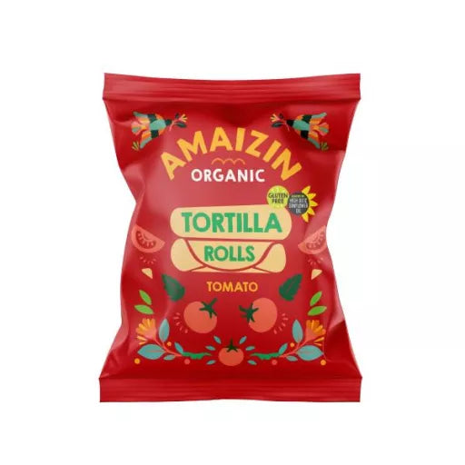 Økologiske Tortilla Tomato Rolls  - 100G - Amaizin