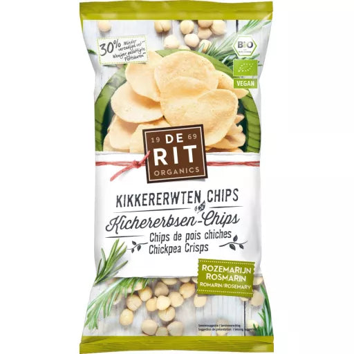 Økologiske Kikærtechips Rosmarin - 75G - De Rit