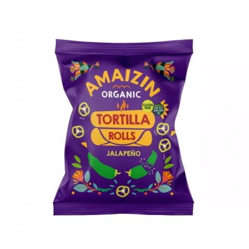 Økologiske Tortilla Jalapeño Rolls  - 100G - Amaizin