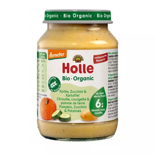 Biodynamisk Græskar, Courgette & Kartoffelmos fra 6 mdr. - 190G - Holle