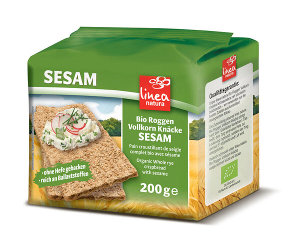 Økologiske Rug & Sesam Knækbrød - 200G - Linea Natura