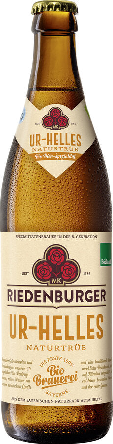 Økologisk Ufiltreret Urhvede Øl - 500ML - Riedenburger Brauhaus