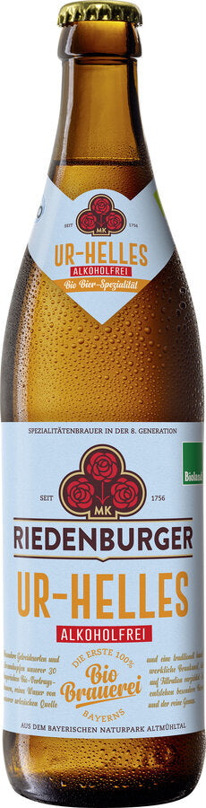 Økologisk Alkoholfri Urhvede Øl - 500ML - Riedenburger Brauhaus