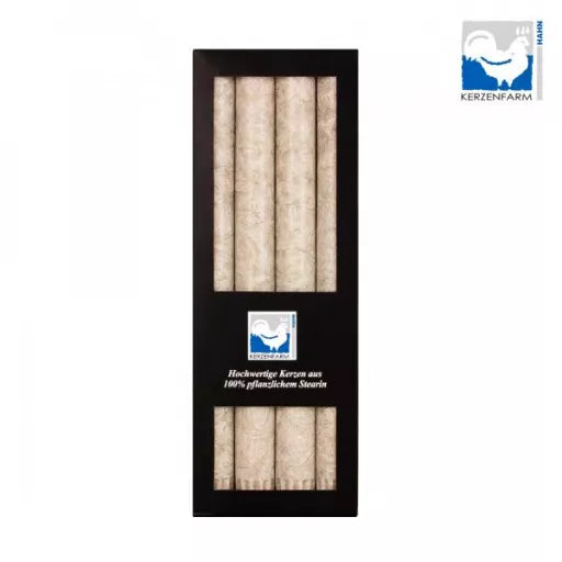 Stearin Kronelys Taupe - 4 Stk - Kerzenfarm Hahn