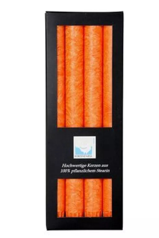 Stearin Kronelys Orange - 4 Stk - Kerzenfarm Hahn