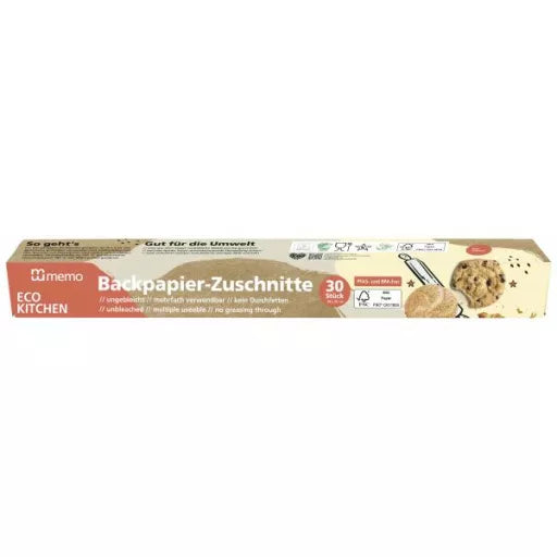 Ubleget Bagepapir - 8x42cm - 30 Ark - MEMO