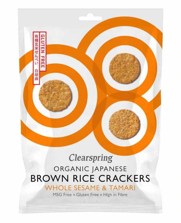 Økologisk Ris Crackers Sesam & Tamari - 40G - Clearspring