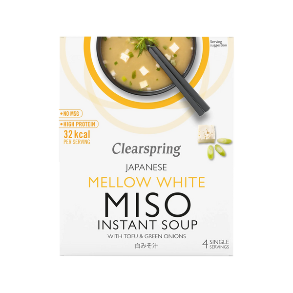 Økologisk Instant Hvid Miso Suppe med Tofu - 4x10G - Clearspring