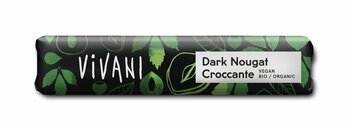 Økologisk Chokoladebar Mørk Nougat Knas - 35G - VIVANI