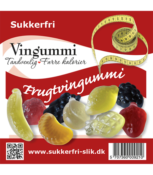 Sukkerfri Frugtvingummi - 80G - King Fisher
