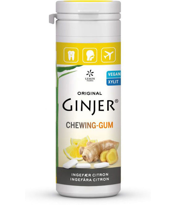 Sukkerfri Tyggegummi Ingefær & Citron – 30G - Ginjer