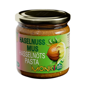 Økologisk Nøddesmør - Ristede Hasselnødder - 330G - Monki