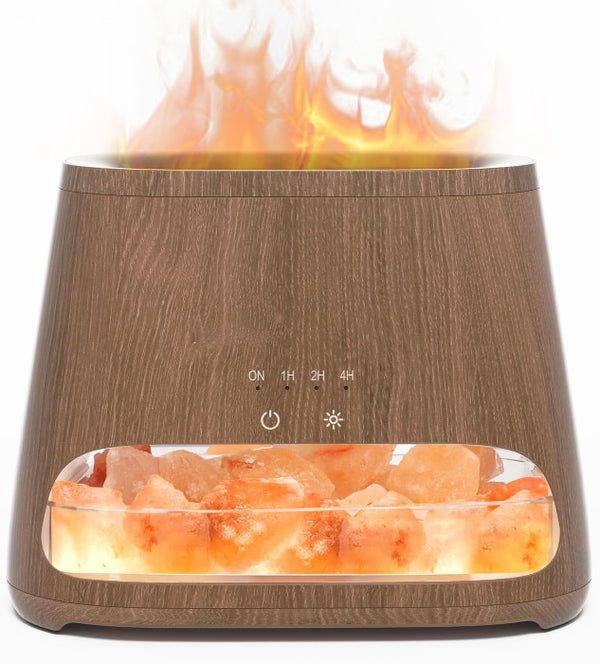 Aroma Diffuser m. Flammeeffekt - 150 ml. - Mørkt Træ