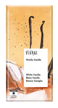 Økologisk Hvid Chokolade med Vanilje - 80G - Vivani