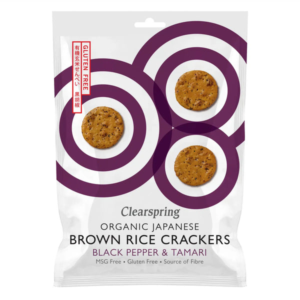 Økologisk Ris Crackers Sort Peber & Sesam - 40G - Clearspring